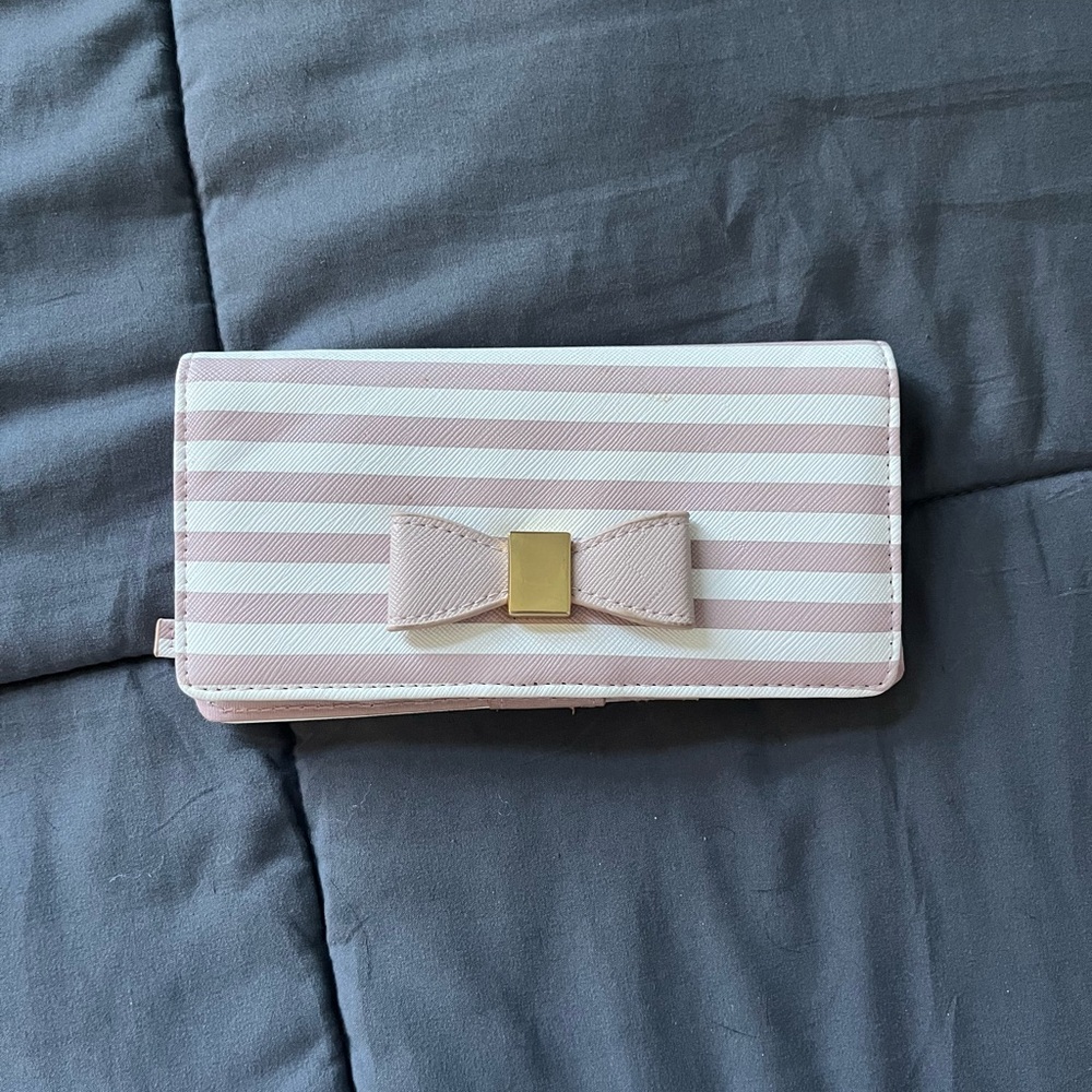 Pink and white wallet